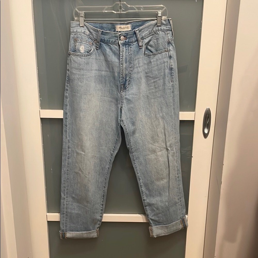 Madewell Light Blue The Perfect Vintage Jeans Denim, light distressed jeans, 30